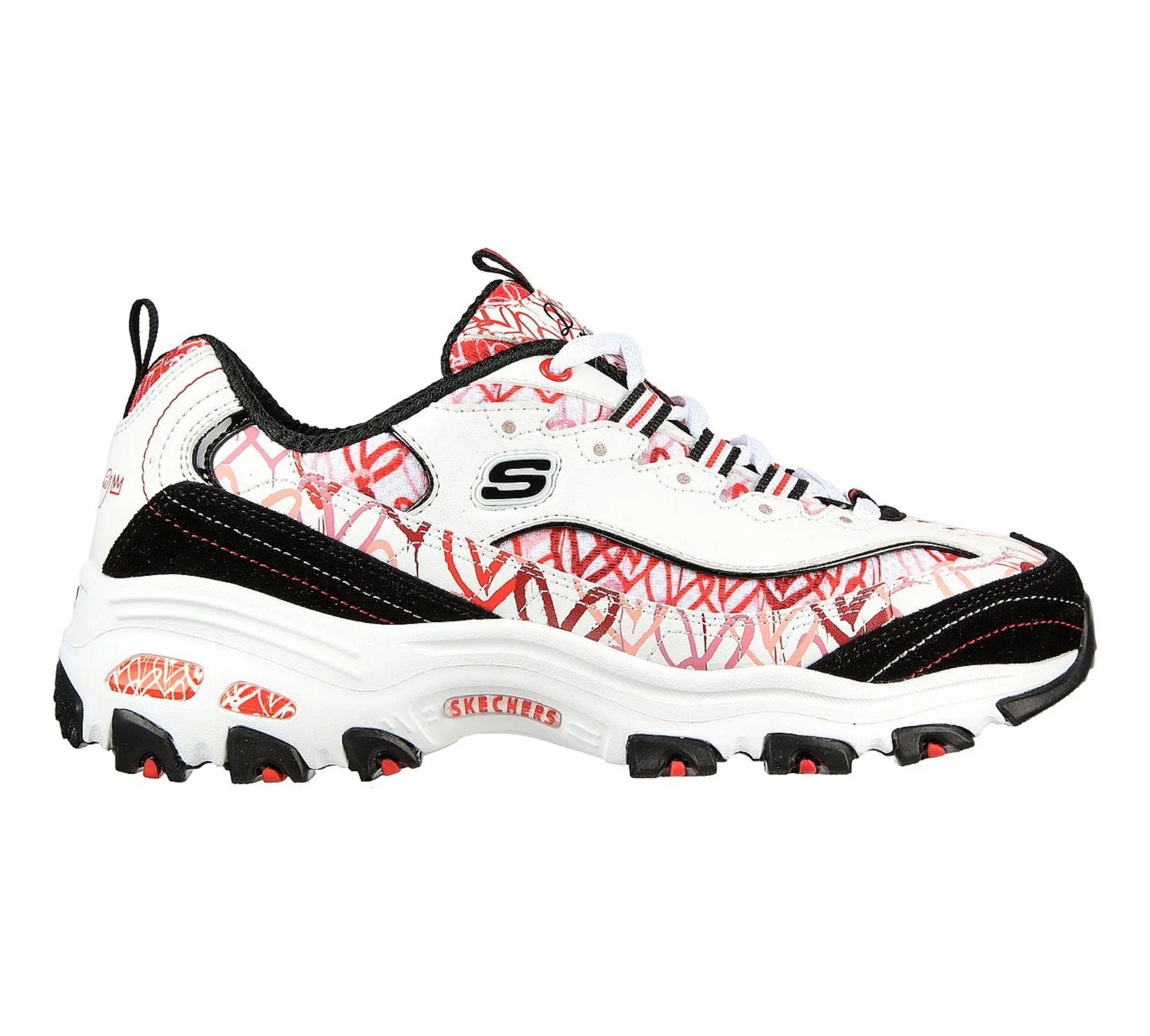 Skechers D’Lites Cupid Charm λευκά chunky sneakers, πλάγια όψη