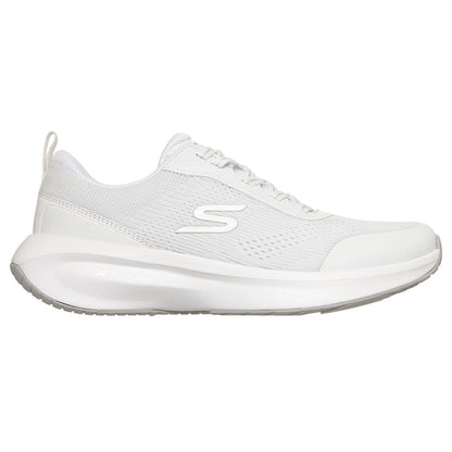 skechers plush foam πλάγια όψη εξωτερική πλευρά, λευκό χρώμα