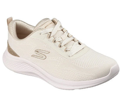 skechers skech lite pro 2.0 brilliant shimmer όψη 3/4 εξωτερική πλευρά, μπεζ/χρυσό