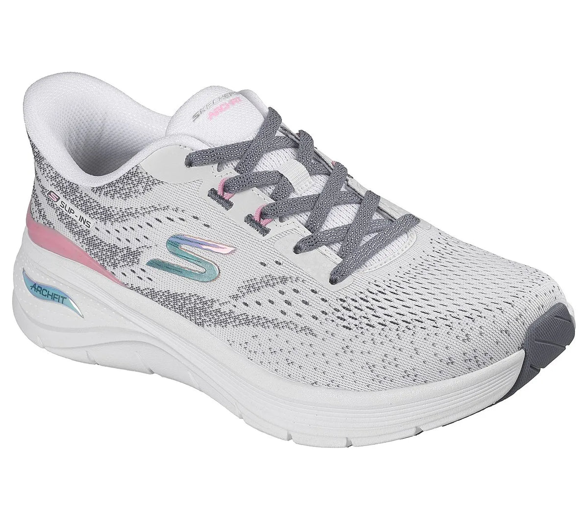 Skechers Slip-ins Arch Fit 3.0 150881-WMLT White/Multi γυναικεία sneakers 3/4 έξω