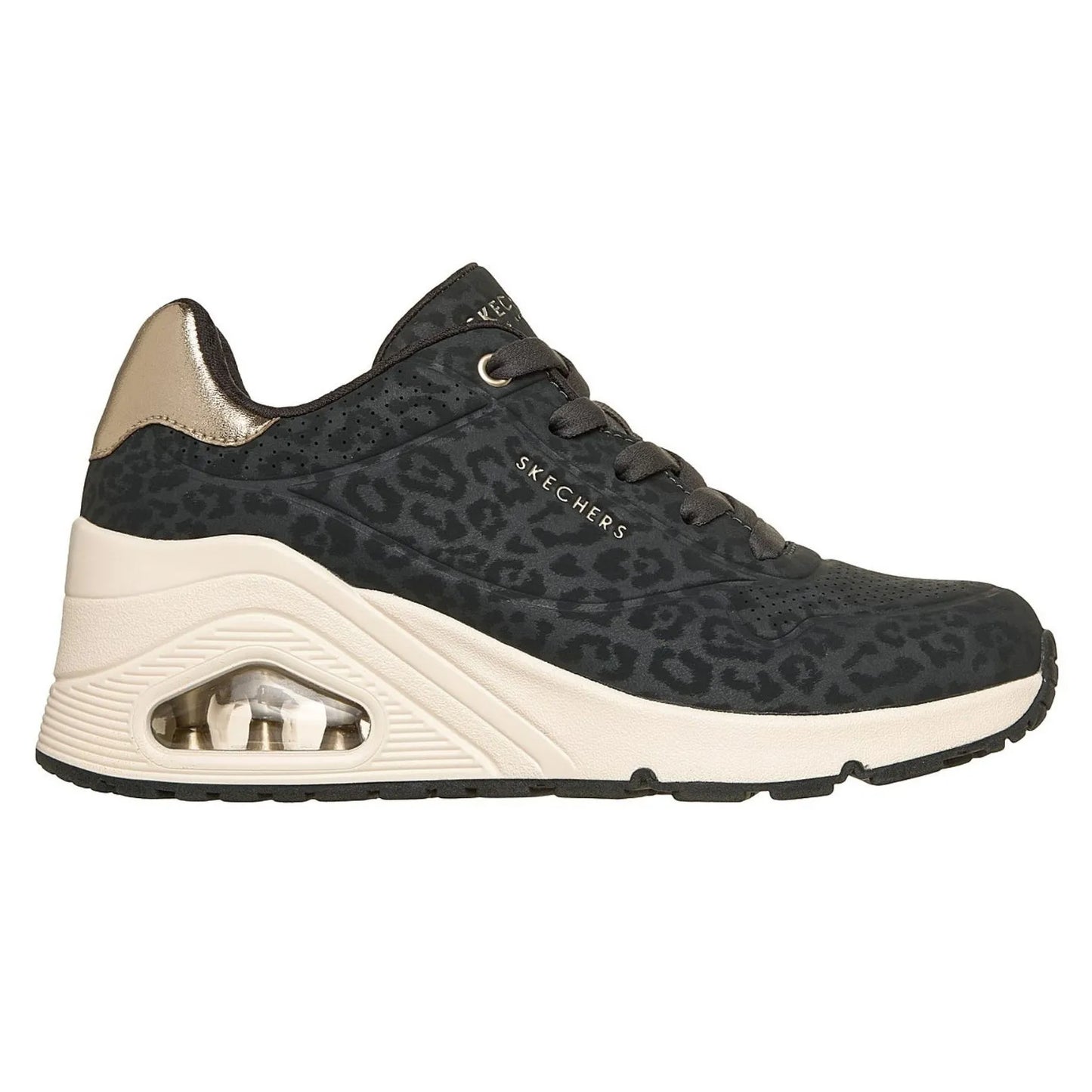 Skechers Uno Wedge - Safari Daze μαύρο πλάγια έξω