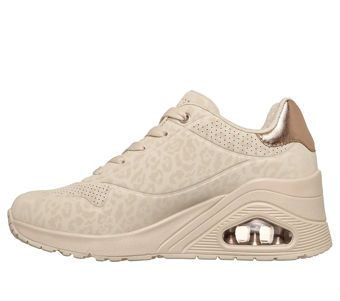 Skechers Uno Wedge - Safari Daze Off White πλάγια μέσα