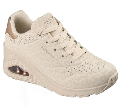 Skechers Uno Wedge - Safari Daze Off White 3/4 έξω
