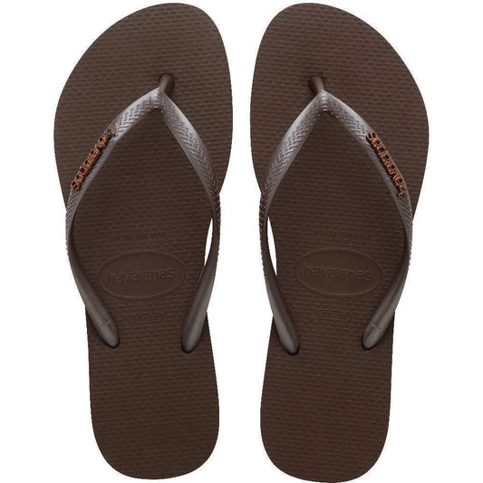 Hawaianas Slim Logo Metallic Γυναικεία Σαγιονάρα 4119875-0727 Cafe
