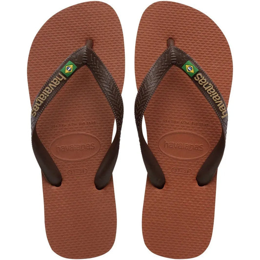 Havaianas Brasil Logo Rust Coffee πάνω όψη