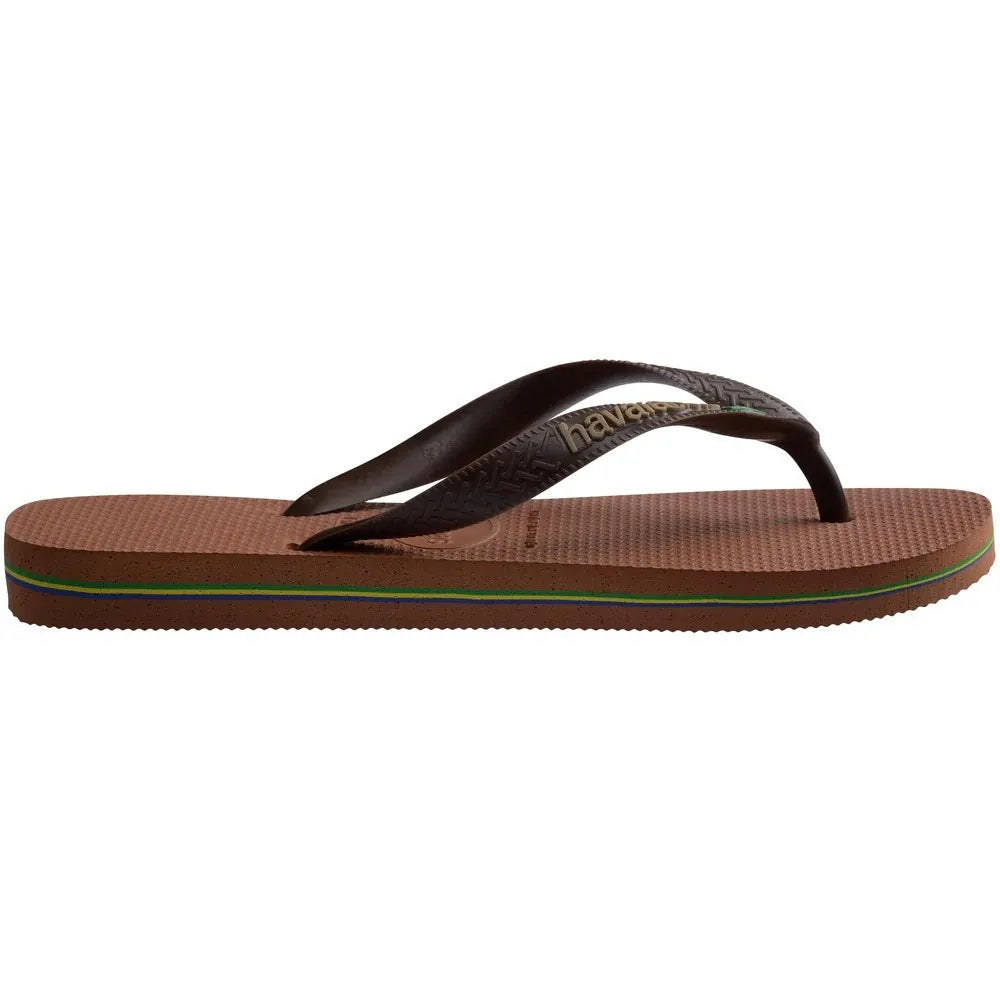 Havaianas Brasil Logo Rust Coffee πλάγια έξω