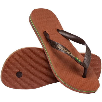 Havaianas Brasil Logo Rust Coffee πλάγια έξω Ζευγάρι