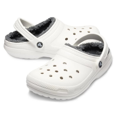 Crocs Classic Lined Clog Unisex Ανατομικό Σαμπό με Γούνα Λευκό 10Μ