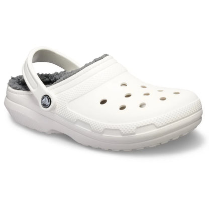 Crocs Classic Lined Clog Unisex Ανατομικό Σαμπό με Γούνα Λευκό 10Μ