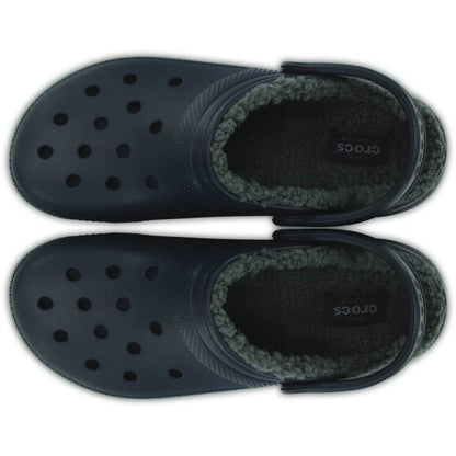 Crocs Classic Lined Clog Unisex Ανατομικό Σαμπό Μπλε Με Γούνα 459