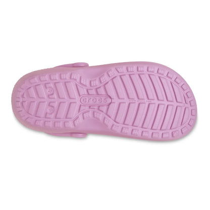 Crocs Classic Lined Clog με αντιολισθητική σόλα, κάτω προβολή σε μωβ χρώμα