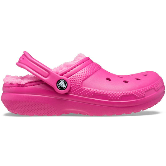 Crocs Classic Lined Clog Παιδικό Ανατομικό Σαμπό Με Γούνα Ροζ 6SV