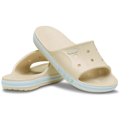 crocs bayaband slide όψη 3/4 εσωτερική πλευρά, χρώμα Winter White/Multi