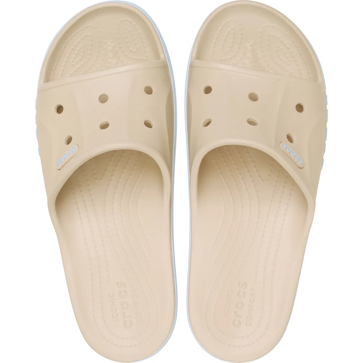 crocs bayaband slide πάνω όψη ζευγάρι, χρώμα Winter White/Multi