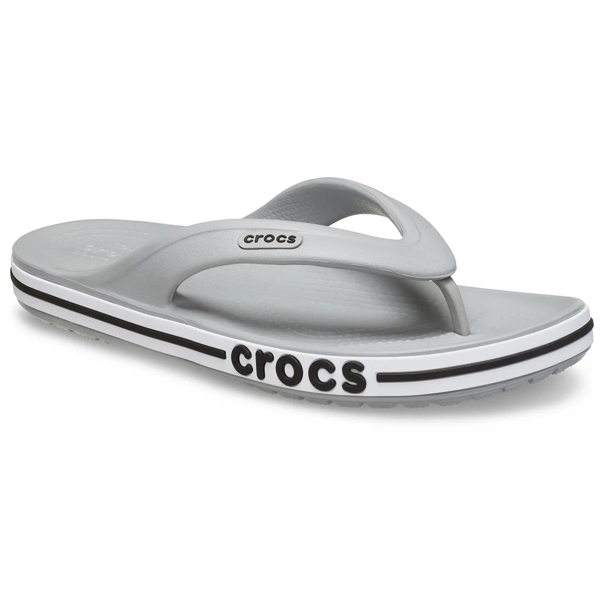 crocs bayaband flip όψη 3/4 εξωτερική πλευρά, γκρί χρώμα