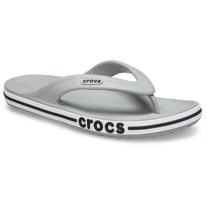 crocs bayaband flip όψη 3/4 εξωτερική πλευρά, γκρί χρώμα