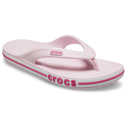crocs bayaband flip όψη 3/4 εξωτερική πλευρά, Ροζ Χρώμα