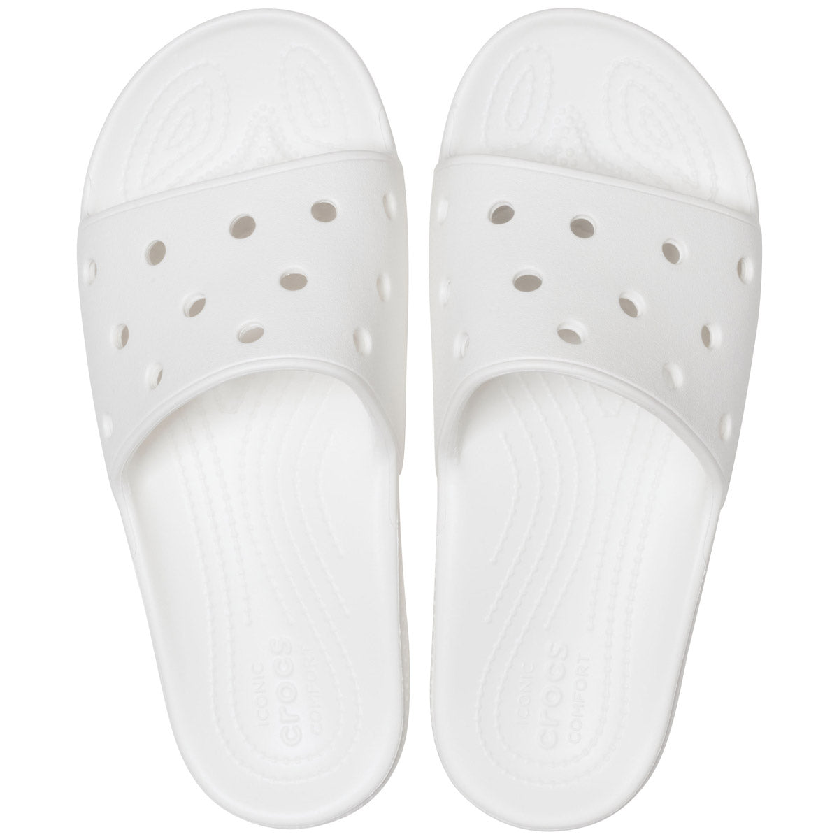 Crocs Classic Slide Unisex Ανατομική Παντόφλα Λευκή 100