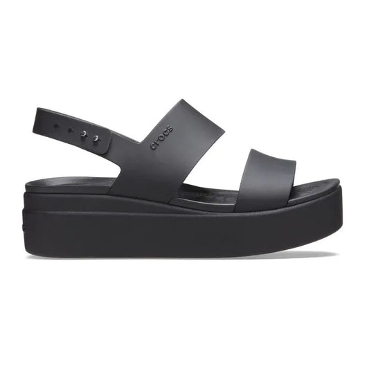 Crocs Brooklyn Low Wedge – γυναικεία ανατομική πλατφόρμα σε μαύρο χρώμα, πλευρική όψη