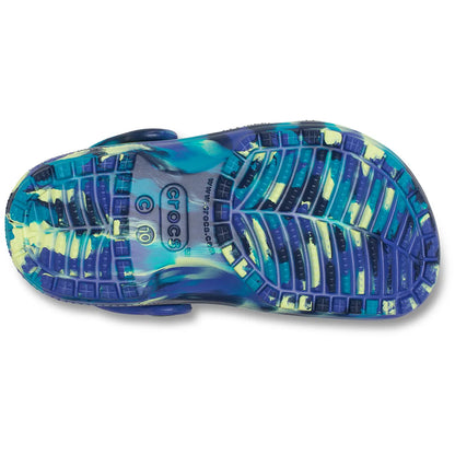 crocs classic marbled clog t κάτω όψη σόλας, μπλε χρώμα