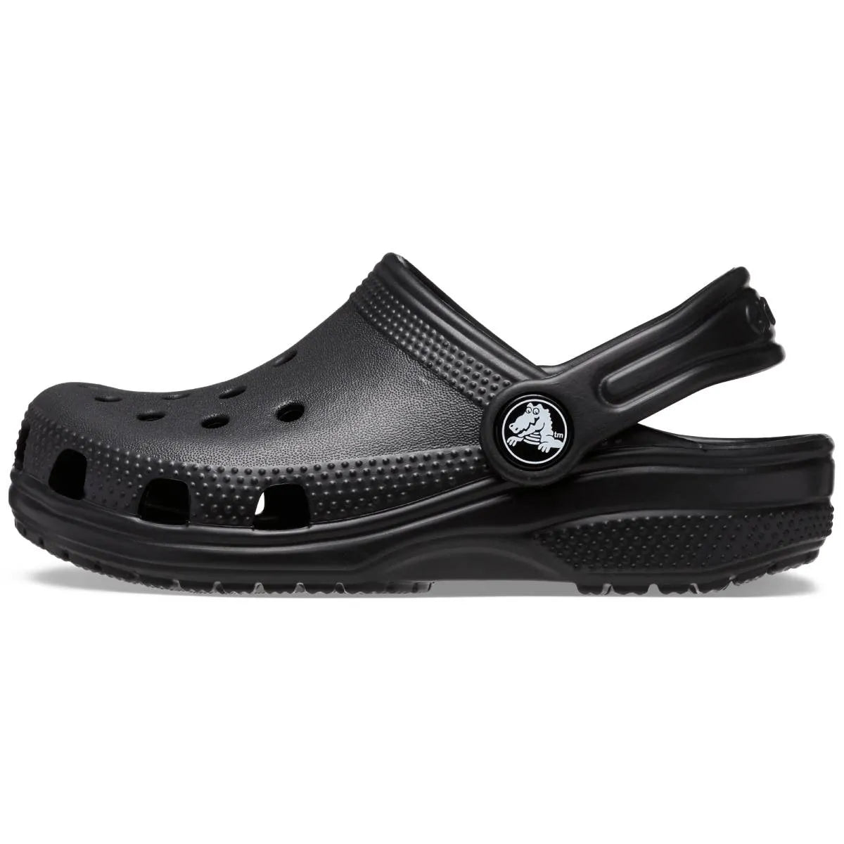 crocs classic clog t πλάγια όψη εσωτερική πλευρά, μαύρο χρώμα
