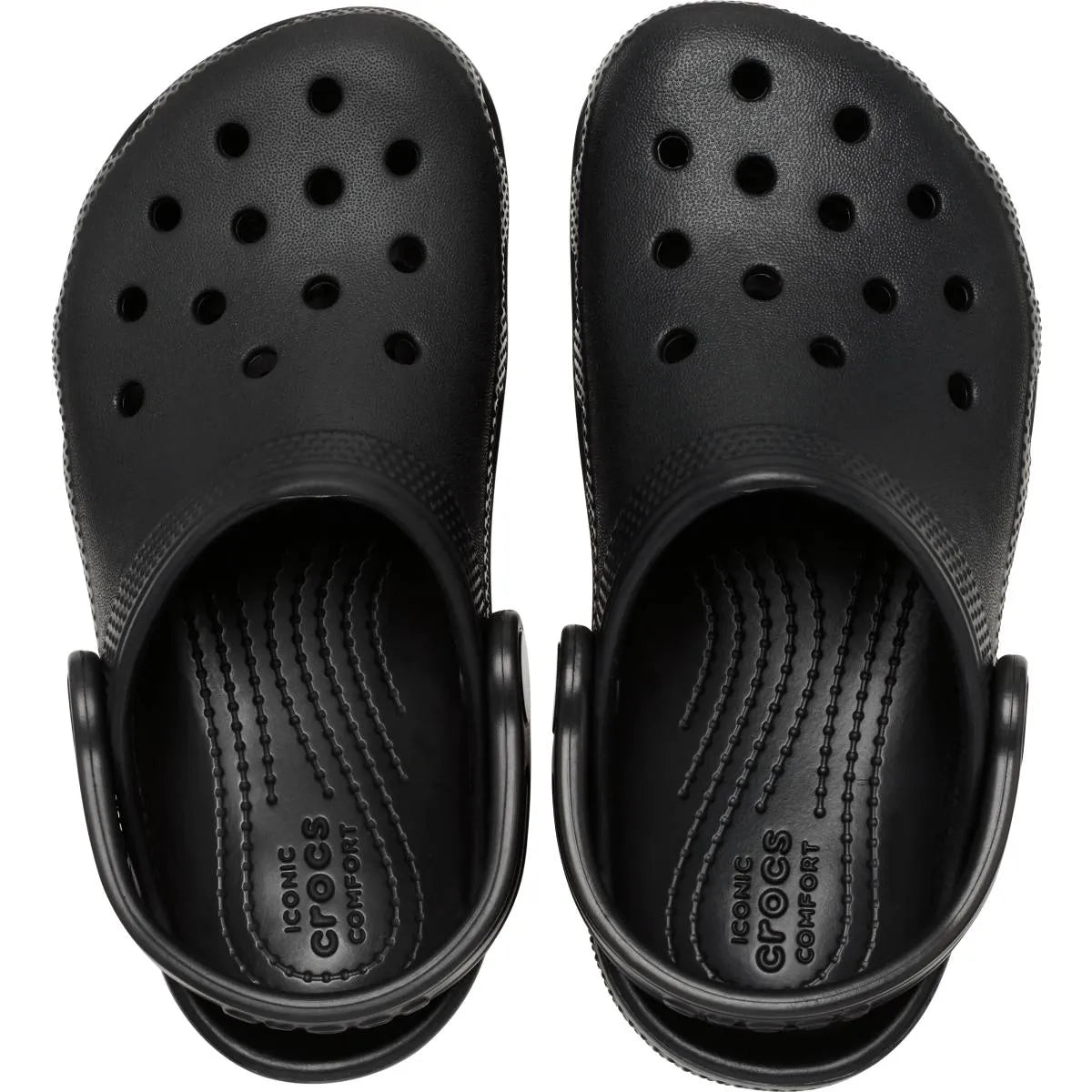 crocs classic clog t πάνω όψη ζευγάρι, μαύρο χρώμα