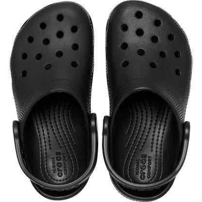 crocs classic clog t πάνω όψη ζευγάρι, μαύρο χρώμα