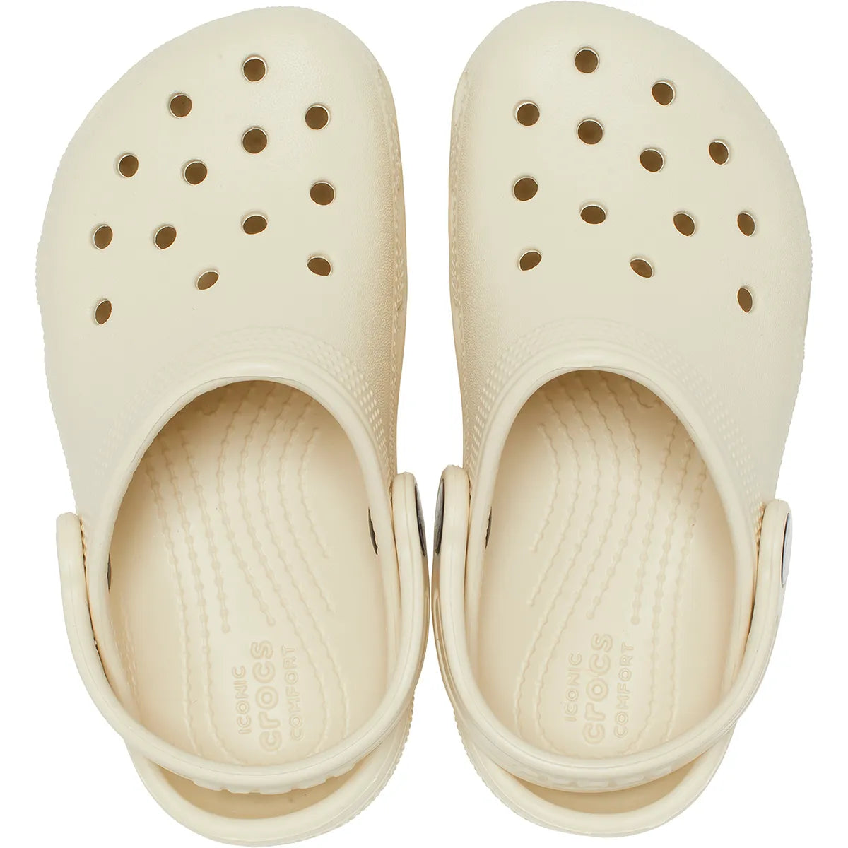 crocs classic clog t πάνω όψη ζευγάρι, μπεζ χρώμα