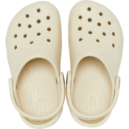 crocs classic clog k πάνω όψη ζευγάρι, μπεζ χρώμα