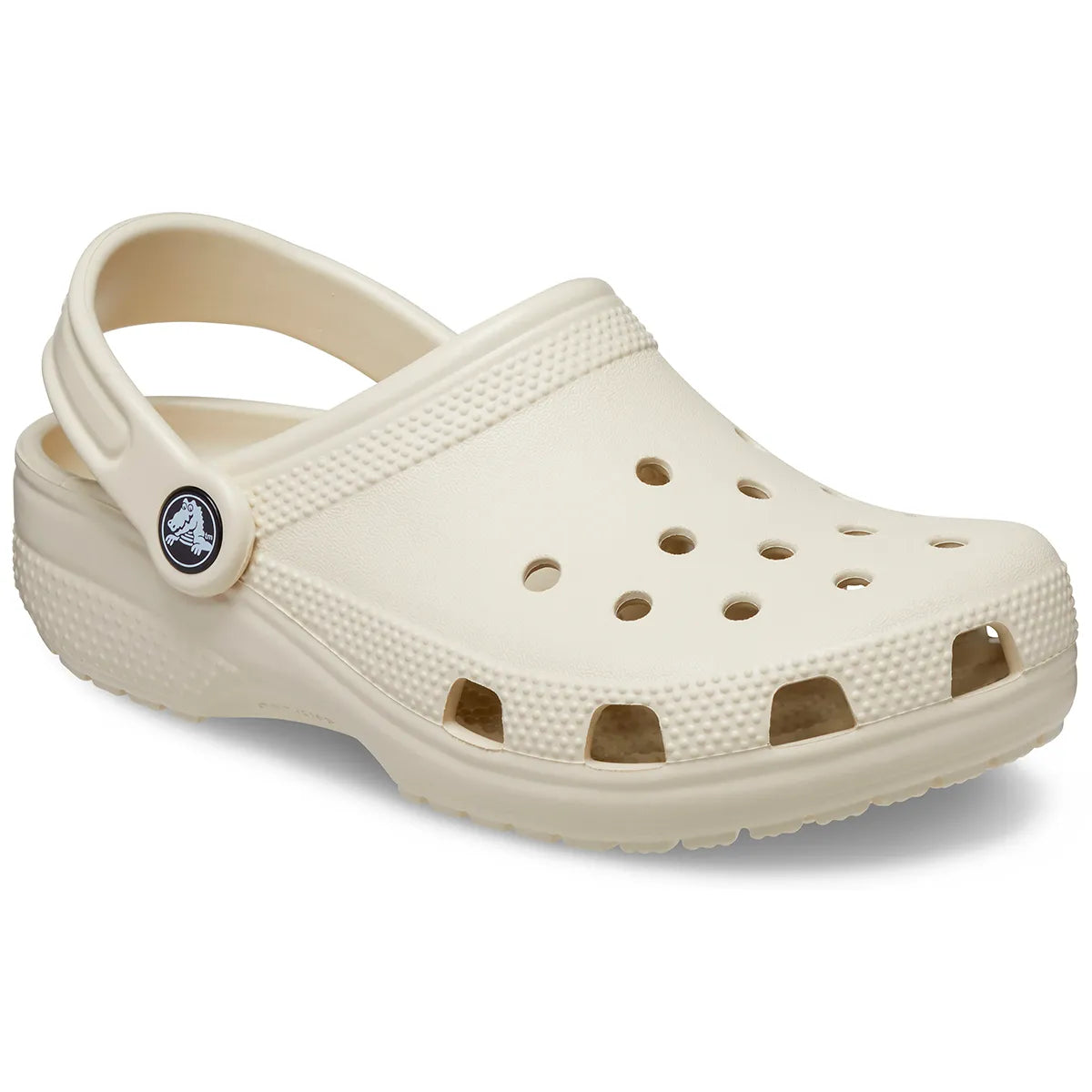 crocs classic clog k όψη 3/4 εξωτερική πλευρά, μπεζ χρώμα