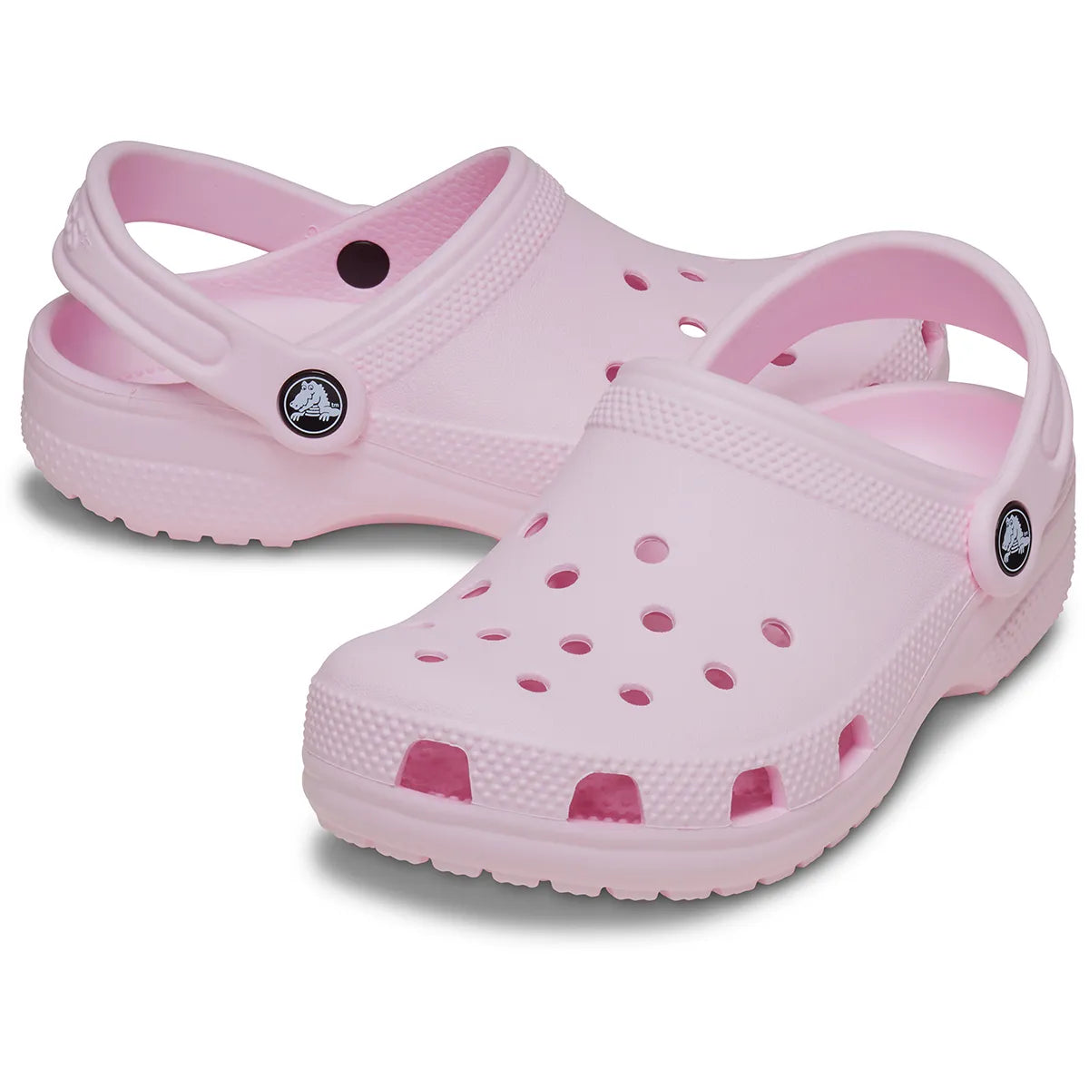 crocs classic clog t όψη 3/4 εξωτερική πλευρά ζευγάρι, pink milk