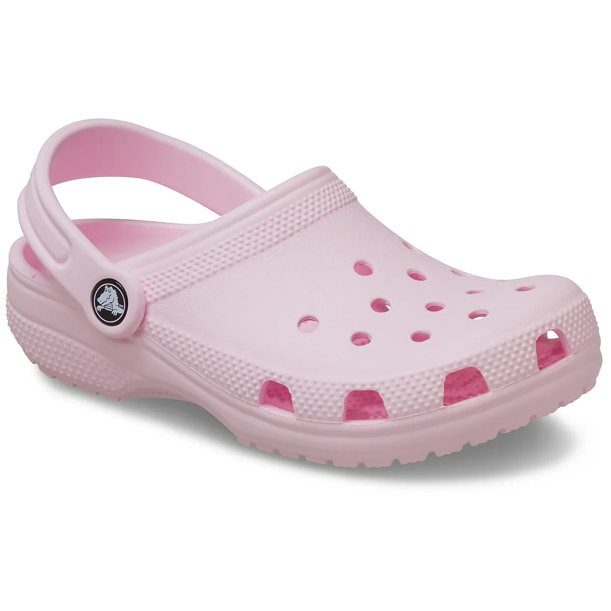 crocs classic clog t όψη 3/4 εξωτερική πλευρά, pink milk