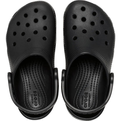 crocs classic clog k πάνω όψη ζευγάρι, μαύρο χρώμα