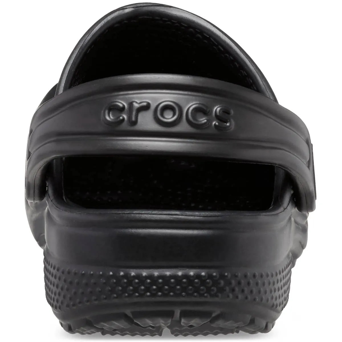 crocs classic clog k πίσω όψη ζευγάρι, μαύρο χρώμα