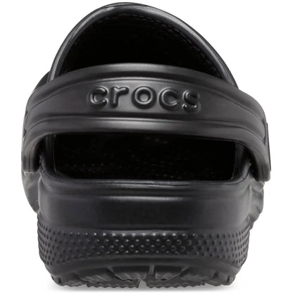 crocs classic clog k πίσω όψη ζευγάρι, μαύρο χρώμα