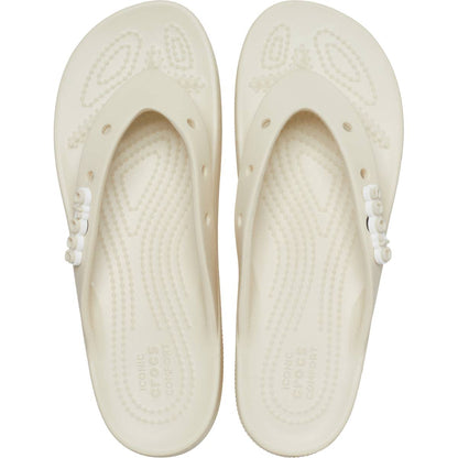 CROCS™ Classic Platform Flip Ανατομική Γυναικεία Σαγιονάρα Μπεζ 2Y2