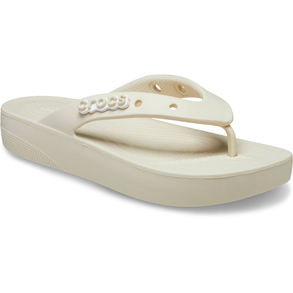 CROCS™ Classic Platform Flip Ανατομική Γυναικεία Σαγιονάρα Μπεζ 2Y2