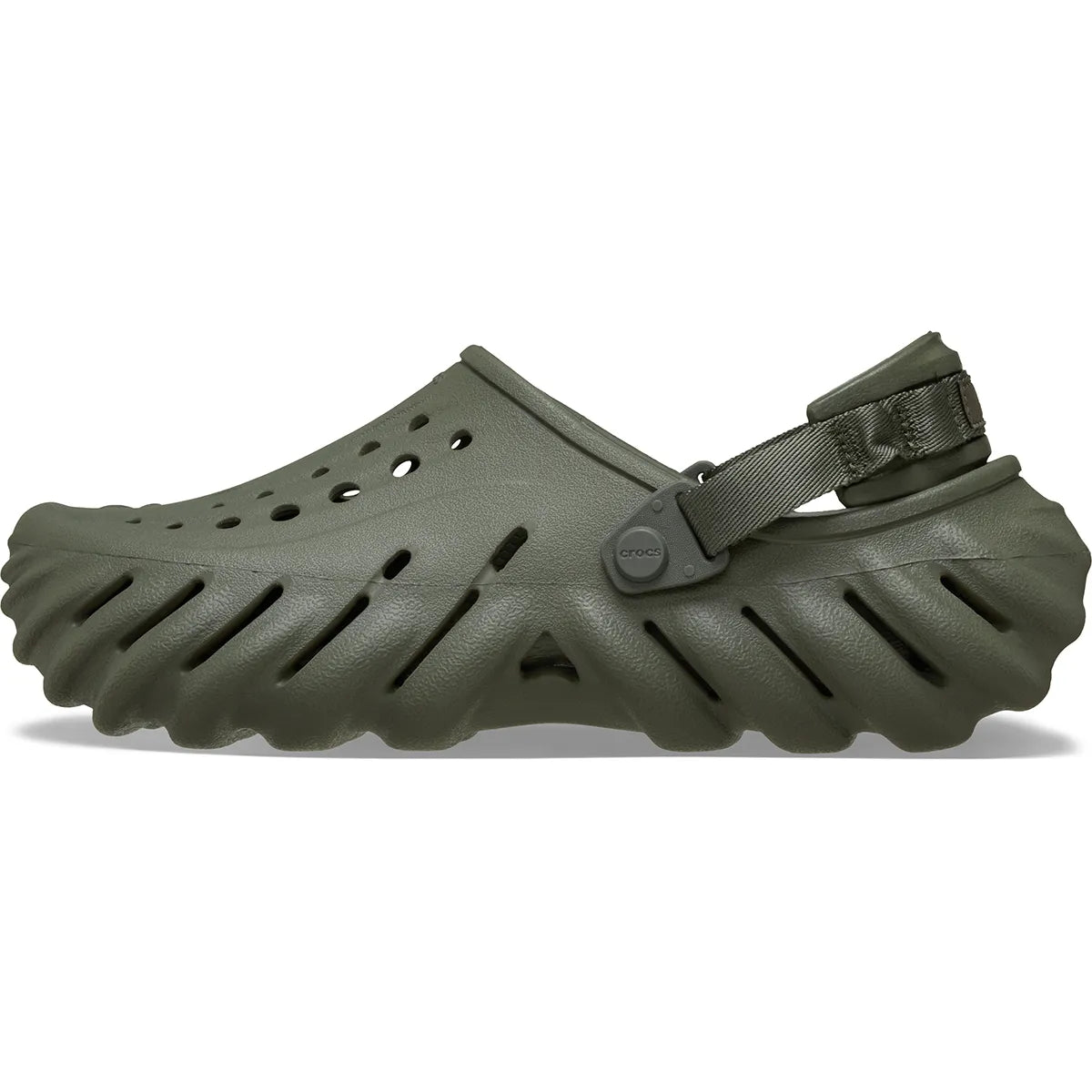 crocs echo clog unisex σαμπό πλάγια όψη εξωτερική πλευρά νο2, Λαδί χρώμα