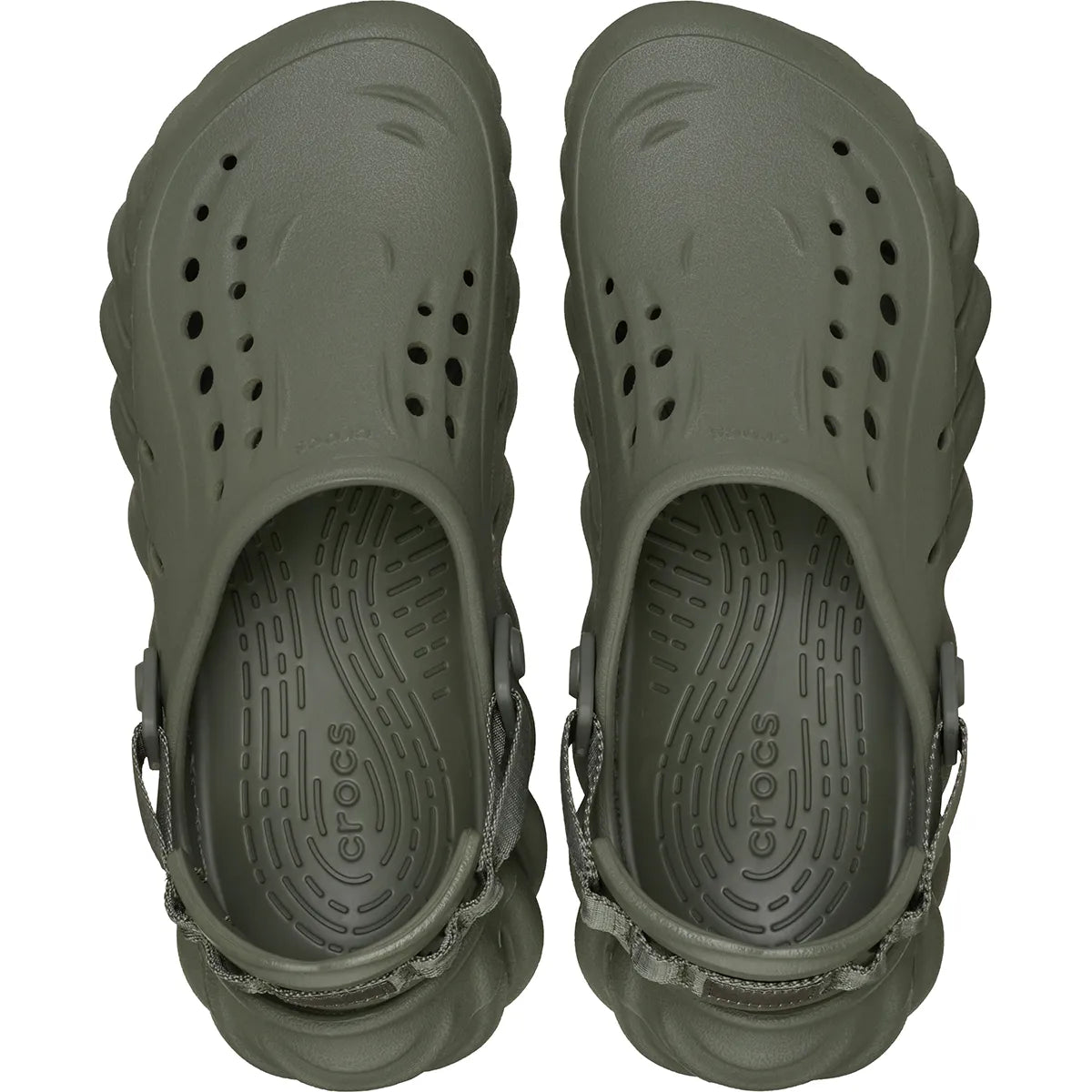crocs echo clog unisex σαμπό πάνω όψη, Λαδί χρώμα