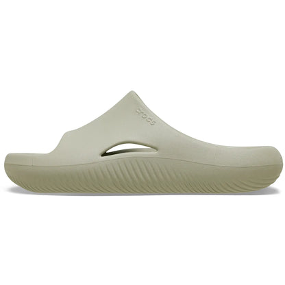 crocs mellow recovery slide πλάγια όψη εξωτερική πλευρά no2 σε χρώμα μπεζ meteor