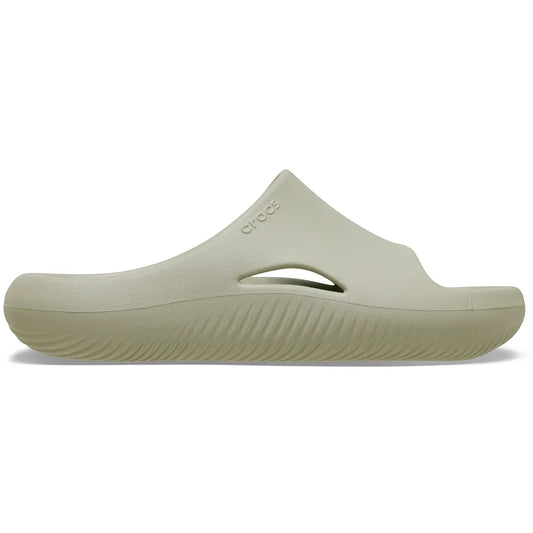 crocs mellow recovery slide πλάγια όψη εξωτερική πλευρά σε χρώμα μπεζ meteor