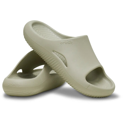 crocs mellow recovery slide πλάγια όψη εσωτερική πλευρά σε χρώμα μπεζ meteor
