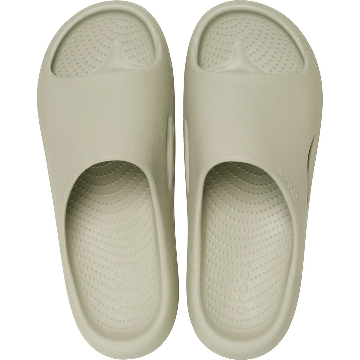 crocs mellow recovery slide πάνω όψη ζευγάρι σε χρώμα μπεζ meteor