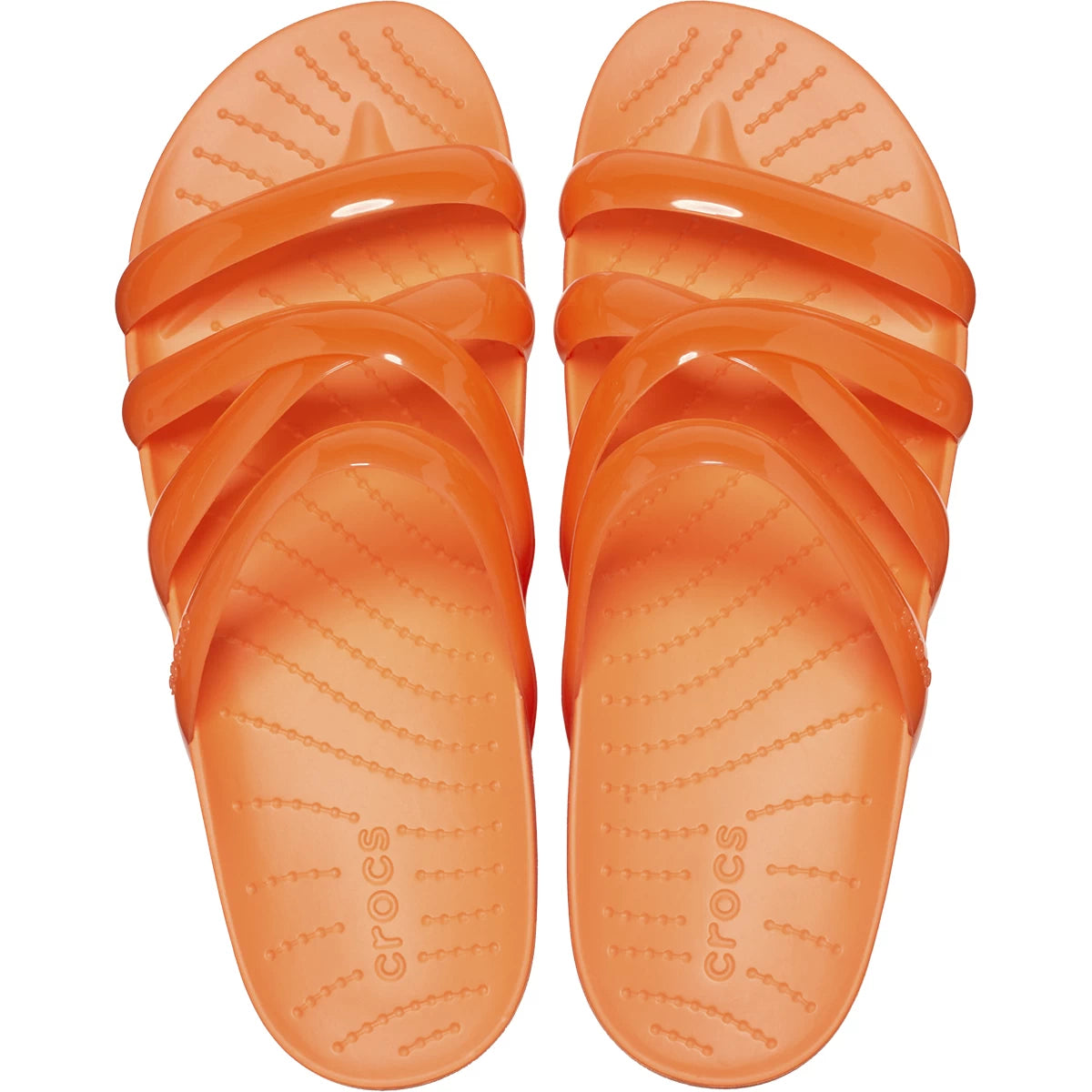 Crocs Splash Glossy Strappy Γυναικεία Παντόφλα Orange 83I