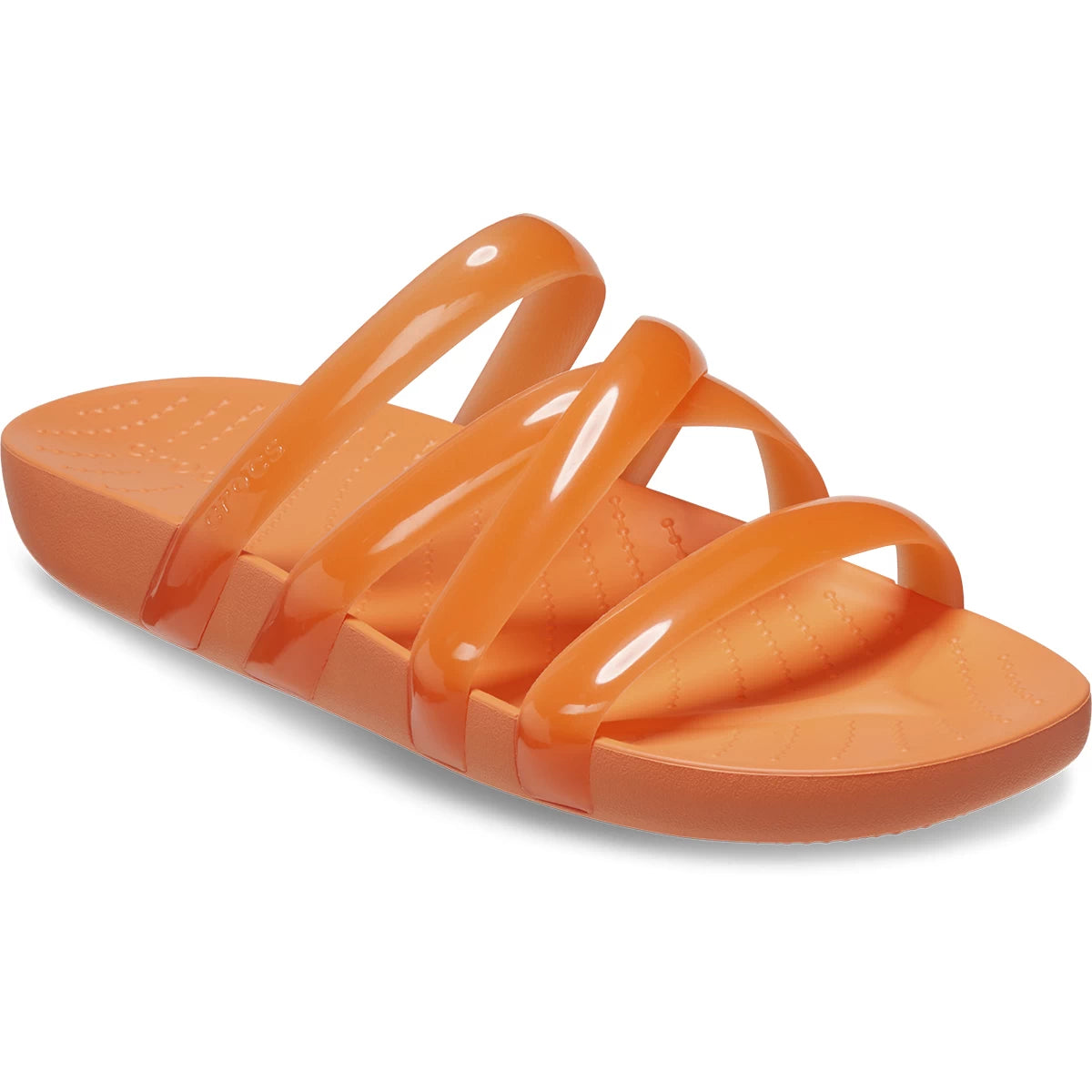 Crocs Splash Glossy Strappy Γυναικεία Παντόφλα Orange 83I