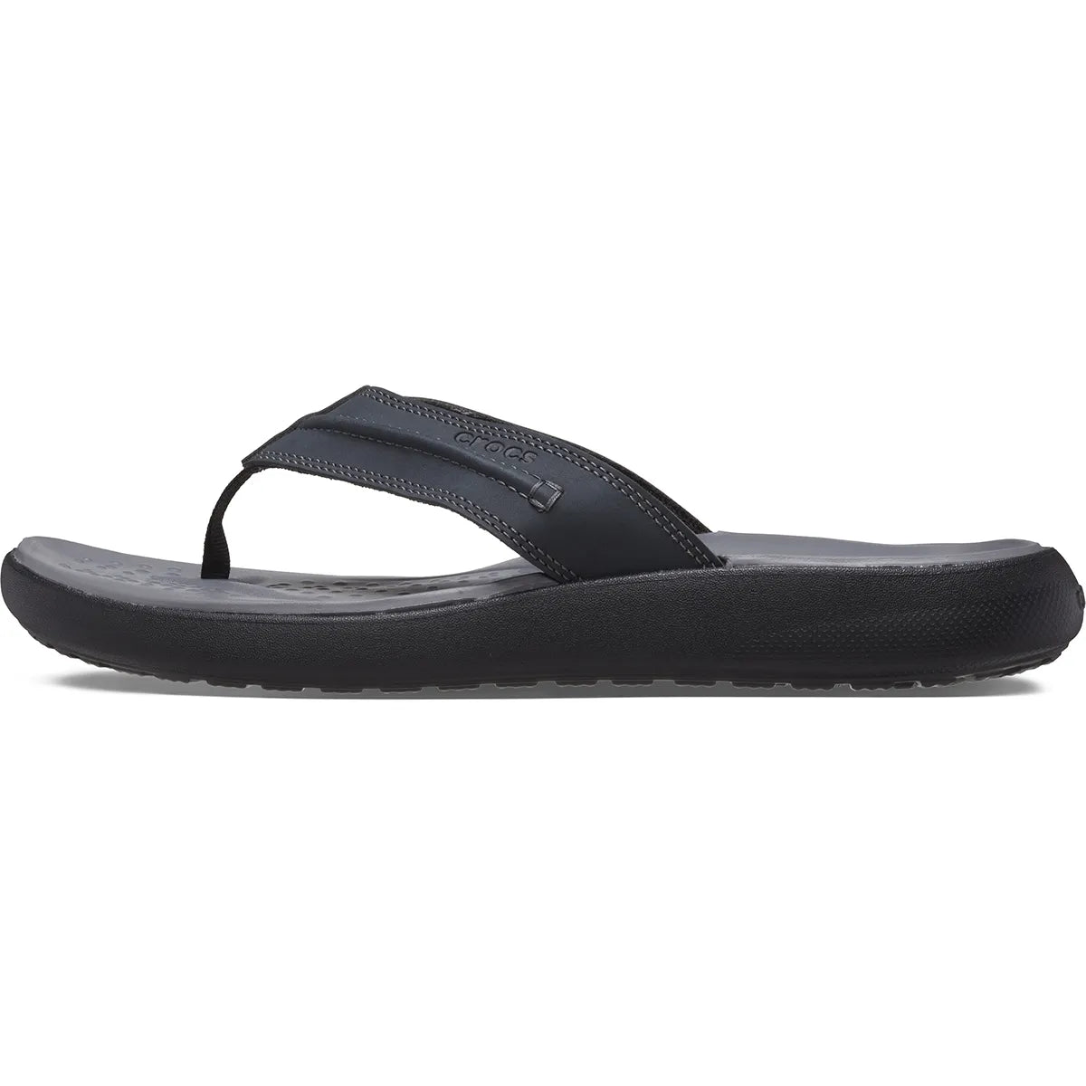 crocs yukon vista ii lr flip πλάγια όψη εξωτερική πλευρά no2 σε μαύρο χρώμα