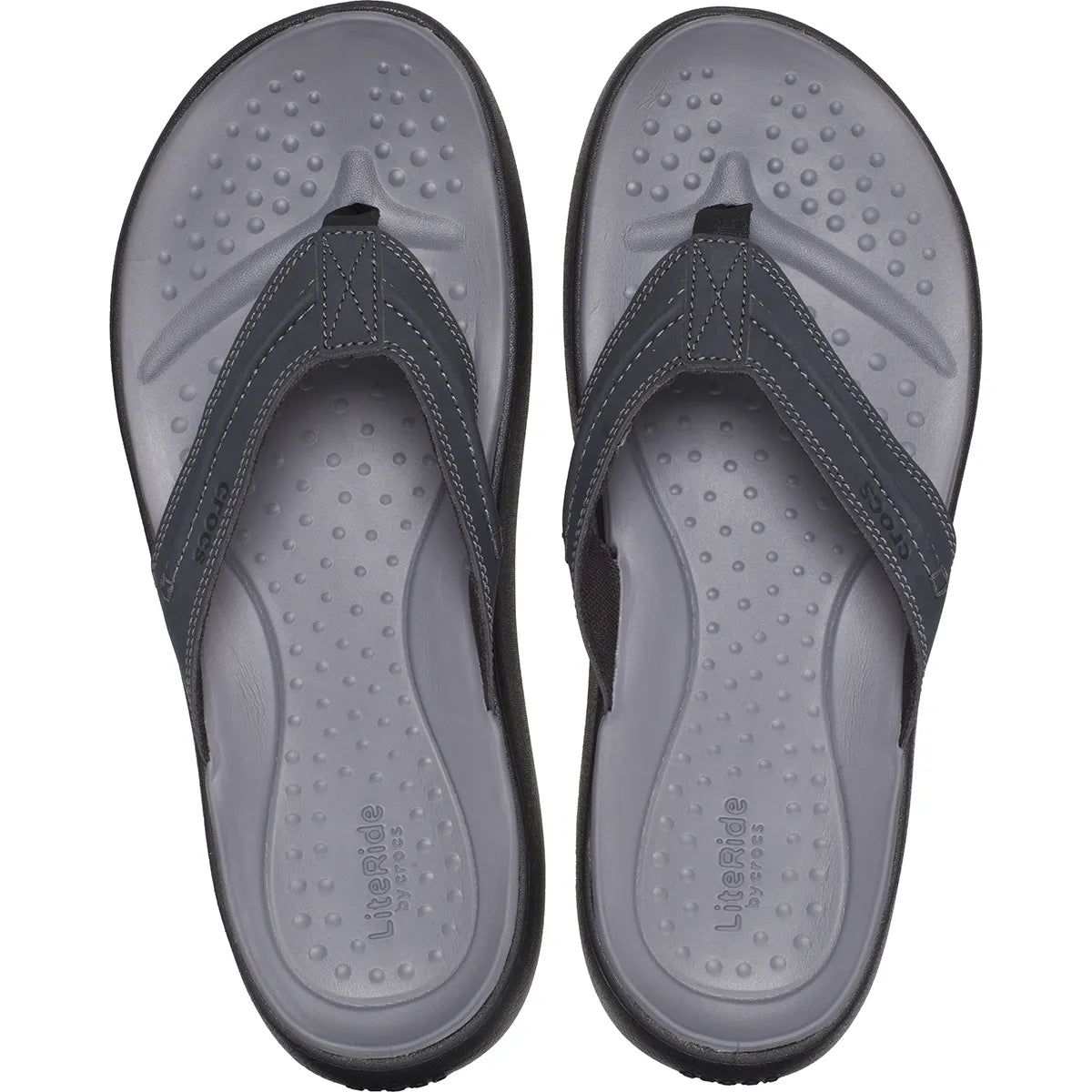 crocs yukon vista ii lr flip πάνω όψη ζευγάρι σε μαύρο χρώμα