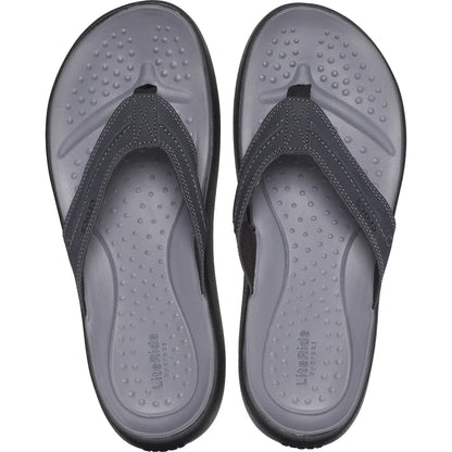 crocs yukon vista ii lr flip πάνω όψη ζευγάρι σε μαύρο χρώμα