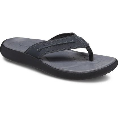 crocs yukon vista ii lr flip όψη 3/4 εξωτερική πλευρά σε μαύρο χρώμα