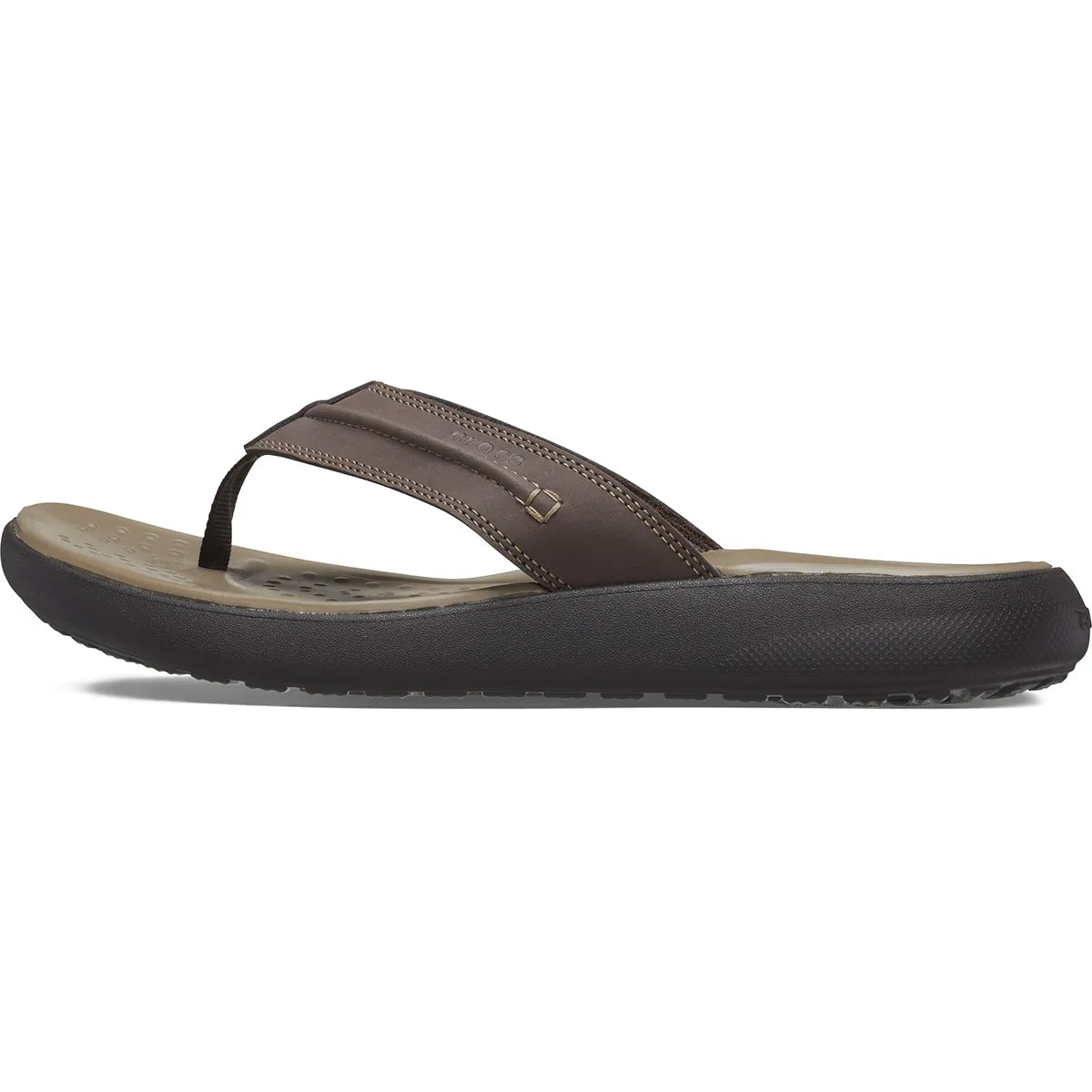 crocs yukon vista ii lr flip πλάγια όψη εξωτερική πλευρά no2 σε χρώμα Εσπρέσσο
